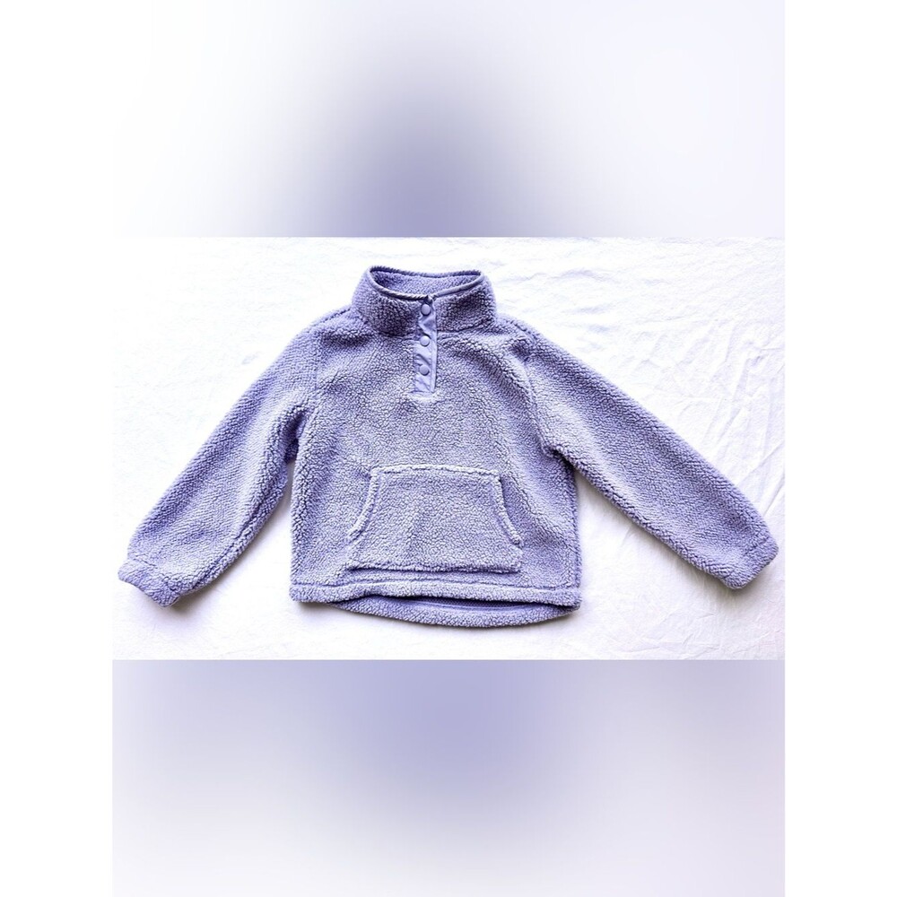 OshKosh B’gosh Girls Sherpa Fleece Pullover Size 8 – Lavender Half-Snap Hoodie